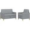 Sofa Sofos komplektas su saugojimu 2 pcs Šviesiai pilka Poliesteris