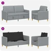 Sofa Sofos komplektas su saugojimu 2 pcs Šviesiai pilka Poliesteris