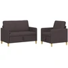 Sofa Sofos komplektas su saugojimu 2 pcs Tamsiai rudas Poliesteris