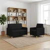 Sofa Sofos komplektas su saugojimu 2 pcs Juoda Poliesteris