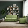 Sofa Sofos komplektas su saugojimu 2 vnt. Šviesiai žalia Poliesteris