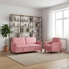 Sofa Sofos komplektas su saugojimu 2 vnt. Rožinė Poliesteris
