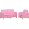 Sofa Sofos komplektas su saugojimu 2 vnt. Rožinė Poliesteris