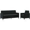 Sofa Sofos komplektas su saugojimu 2 vnt. Juoda Poliesteris