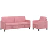 Sofa Sofos komplektas su saugojimu 2 vnt. Rožinė Poliesteris