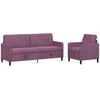 Sofa Sofos komplektas su saugojimu 2 vnt. Violetinė Poliesteris
