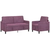 Sofa Sofos komplektas su saugojimu 2 vnt. Violetinė Poliesteris