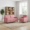 Sofa Sofos komplektas su saugojimu 2 vnt. Rožinė Poliesteris