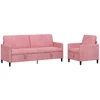 Sofa Sofos komplektas su saugojimu 2 vnt. Rožinė Poliesteris