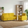 Sofa Sofos komplektas su saugojimu 2 vnt. Geltona Poliesteris