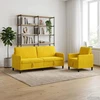 Sofa Sofos komplektas su saugojimu 2 vnt. Geltona Poliesteris