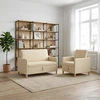 Sofa Sofos komplektas su saugojimu 2 vnt. Kreminė Poliesteris