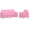Sofa Sofos komplektas su saugojimu 2 vnt. Rožinė Poliesteris