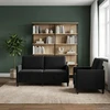 Sofa Sofos komplektas su saugojimu 2 vnt. Juoda Poliesteris