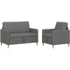 Sofa Sofos komplektas su saugojimu 2 vnt. 3 vietos Tamsiai pilka