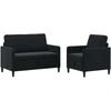 Sofa Sofos komplektas su saugojimu 2 vnt. Juoda Poliesteris