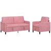 Sofa Sofos komplektas su saugojimu 2 vnt. Rožinė Poliesteris