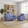 Sofa Sofos komplektas su saugojimu 2 vnt. Džinsinės mėlynos