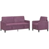 Sofa Sofos komplektas su saugojimu 2 vnt. Violetinė Poliesteris