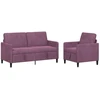 Sofa Sofos komplektas su saugojimu 2 vnt. Violetinė Poliesteris