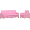 Sofa Sofos komplektas su saugojimu 2 vnt. Rožinė Poliesteris