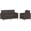 Sofa Sofos komplektas su saugojimu 2 vnt. 3 vietos Tamsiai rudas
