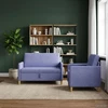 Sofa Sofos komplektas su saugojimu 2 vnt. Džinsinės mėlynos