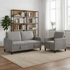 Sofa Sofos komplektas su saugojimu 2 vnt. Šviesiai pilka Poliesteris
