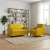 Sofa Sofos komplektas su saugojimu 2 vnt. Geltona Poliesteris