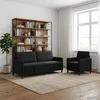Sofa Sofos komplektas su saugojimu 2 vnt. Juoda Poliesteris