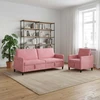 Sofa Sofos komplektas su saugojimu 2 vnt. Rožinė Poliesteris