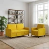 Sofa Sofos komplektas su saugojimu 2 vnt. Geltona Poliesteris