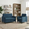 Sofa Sofos komplektas su saugojimu 2 vnt. Mėlyna Poliesteris