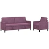Sofa Sofos komplektas su saugojimu 2 vnt. Violetinė Poliesteris