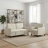 Sofa Sofos komplektas su saugojimu 2 vnt. Kreminė Poliesteris