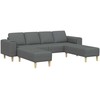 Svetainės sofa 3 pcs Tamsiai pilka Poliesteris