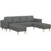 Svetainės sofa 3 pcs Tamsiai pilka Poliesteris