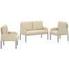 Sofa Sofų komplektai 3 pcs Kreminė 115 x 56 x 80 cm fanera
