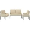 Sofa Sofų komplektai 3 pcs Kreminė 115 x 56 x 80 cm fanera