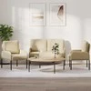Sofa Sofų komplektai 3 pcs Kreminė 115 x 56 x 80 cm fanera