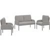 Sofa Sofų komplektai 3 pcs Šviesiai pilka 115 x 56 x 80 cm fanera
