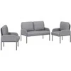 Sofa Sofų komplektai 3 pcs Šviesiai pilka 115 x 56 x 80 cm fanera