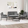 Sofa Sofų komplektai 3 pcs Tamsiai pilka 115 x 56 x 80 cm fanera