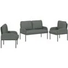 Sofa Sofų komplektai 3 pcs Tamsiai pilka 115 x 56 x 80 cm fanera