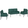 Sofa Sofų komplektai 3 pcs Tamsiai žalia 115 x 56 x 80 cm fanera