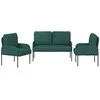 Sofa Sofų komplektai 3 pcs Tamsiai žalia 115 x 56 x 80 cm fanera