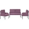Sofa Sofų komplektai 3 pcs Violetinė 115 x 56 x 80 cm fanera