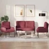 Sofa Sofų komplektai 3 pcs Vyno raudona 115 x 56 x 80 cm fanera