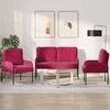 Sofa Sofų komplektai 3 pcs Vyno raudona 115 x 56 x 80 cm fanera
