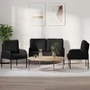 Sofa Sofų komplektai su pagalve 3 pcs Juoda 115 x 56 x 80 cm fanera